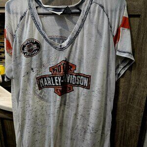 Harley-Davidson bling semi sheer jersey shirt great shape